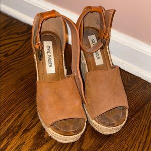 Steve Madden Brown Espadrille Wedges with Ankle Strap